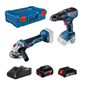 Makita kit utensili 18V - Trapano, Smerigliatrice, Tassellatore, 2 batterie  3Ah valigetta e borsone