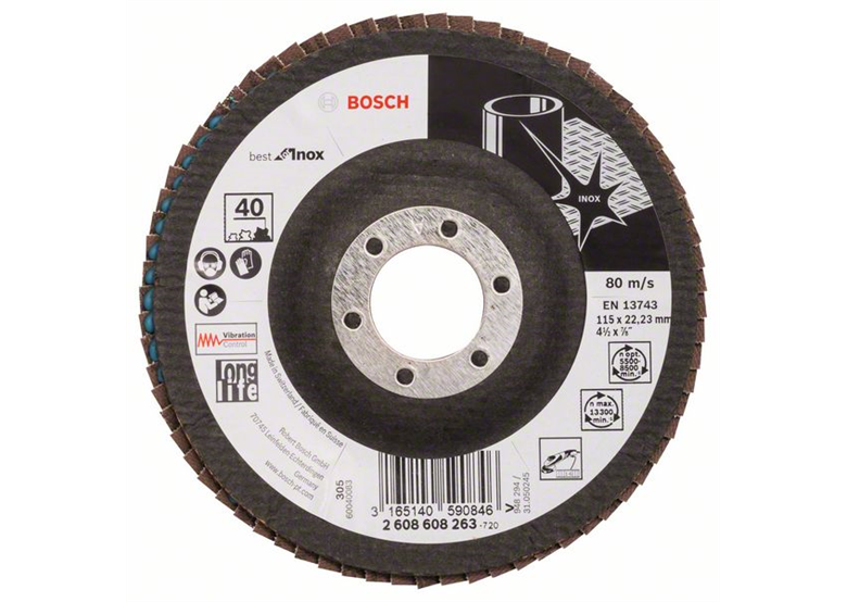 Foglio abrasivo per lavigatrici a deltaX581, Best for Inox Bosch 2608608263