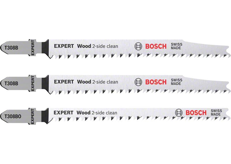 Set di 3 pezzi di lame per seghetto alternativo T308B/BO Bosch EXPERT Wood 2-side clean