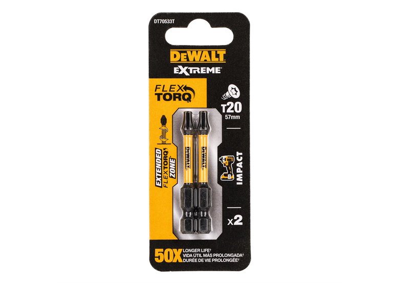 Punte per cacciavite a torsione 2 pz. DeWalt DT70533T