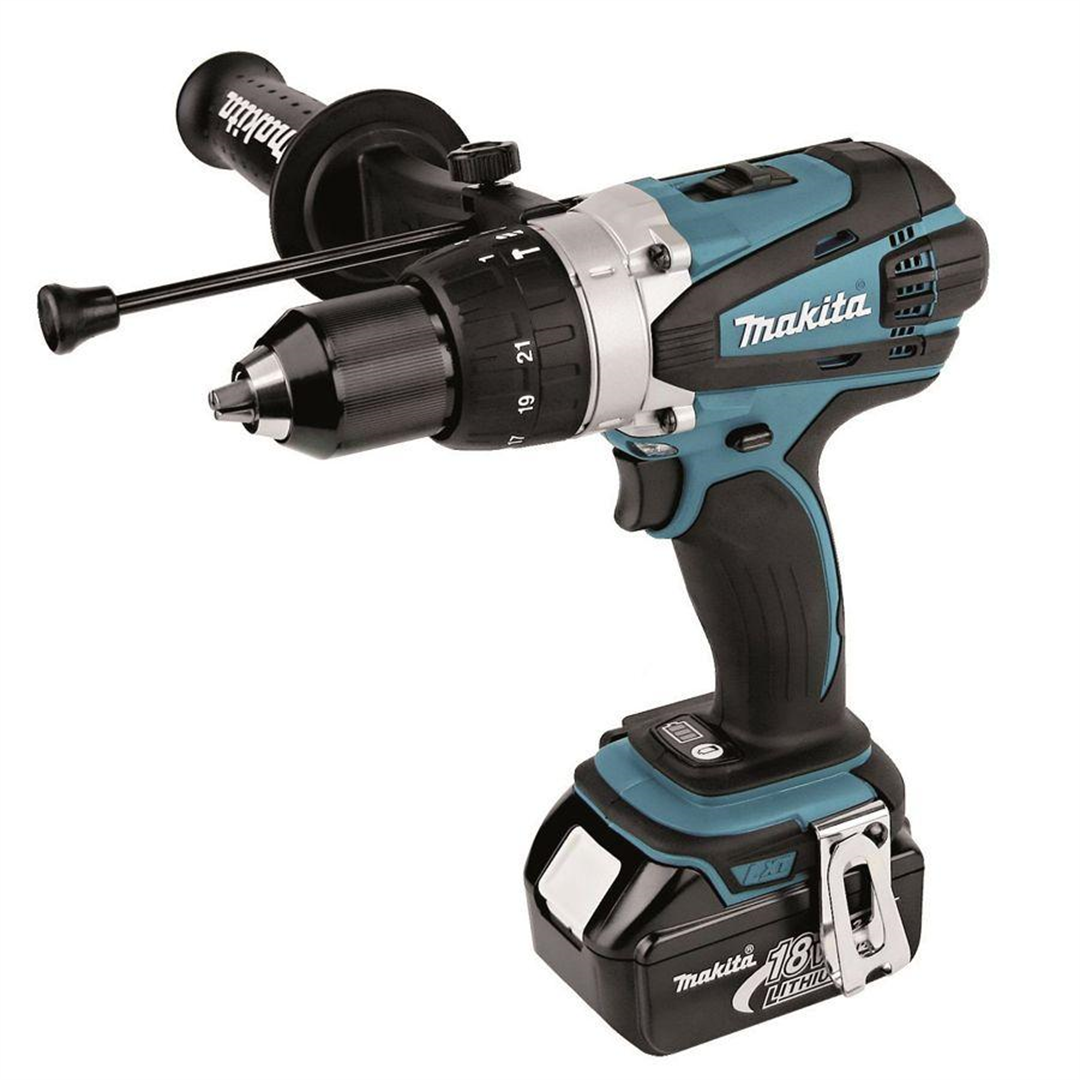 Trapano avvitatore a percussione MAKITA 2 batterie 18V 5,0 Ah,  caricabatterie, valigetta - Ø13mm - DHP458RTJ