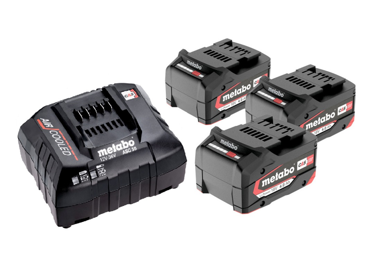 Set di 3 batterie da 4.0ah e caricatore ASC 55 Metabo 685049000_P