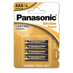 Batteria alcalina AAA/AM 4, 4 pz. Panasonic ALKALINE