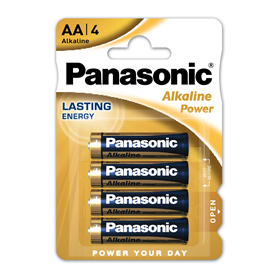 Batteria alcalina AA/AM 3, 4 pz. Panasonic ALKALINE